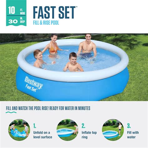 fast set pool salisbury chanel|Bestway 57269E Fast Set Up 10ft x 30in Outdoor Round .